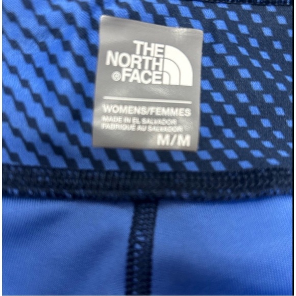 The North Face Athletic Crop Leggings Blue Pink Stripe Womens Medium - Picture 5 of 5